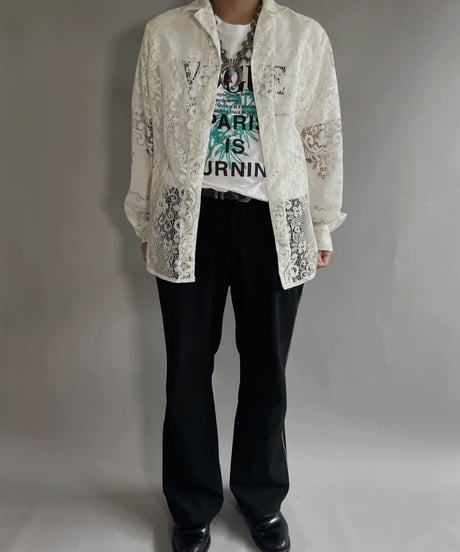【RE;CIRCLE】 RE Men's Crochet Lace Shirt / 220915-006
