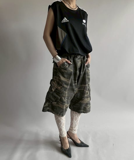 【USED】 Camouflage Wide Cargo Shorts /250712-014