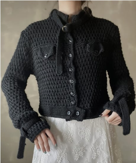 【USED】  Crochet Knit Cardigan/220220-010