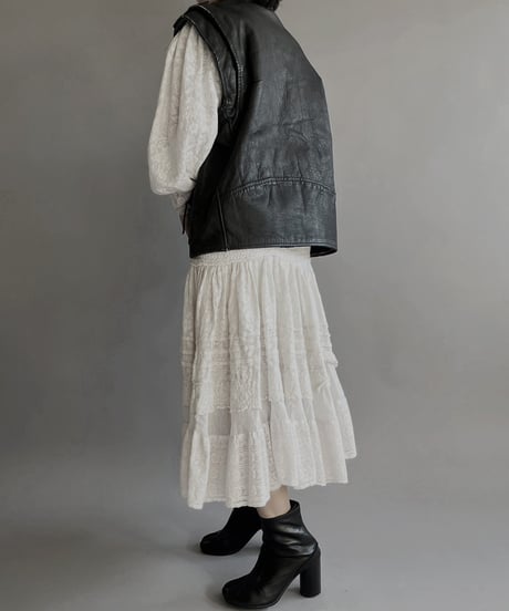 【USED】 Leather Rider's Vest /240127-004