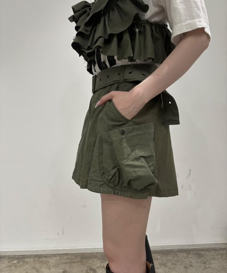 【 RE;CIRCLE】 RE ARMY Double Zip Mini Skirt/ 250703-002