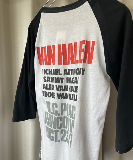 【USED】 80's VAN HALEN Raglan T-Shirt  /240606-001