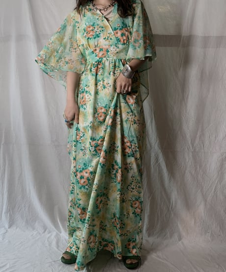 【USED】 Flower Patterned N/S Dress/210630-033