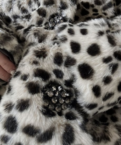 【USED】     Leopard Patterned Fur Coat/211202-023