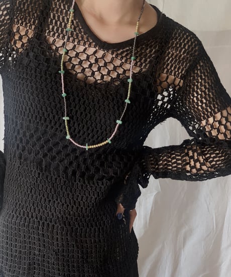【USED】  L/S Crochet Knit Top/210407-008