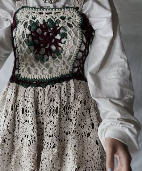 【RE;CIRCLE】 RE Granny × Crochet N/S One-piece②/211014-018