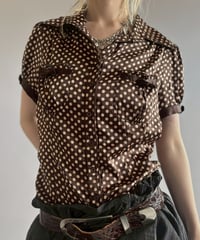 【USED】 Dot Pattern Puff Sleeves Blouse / 2560613-027