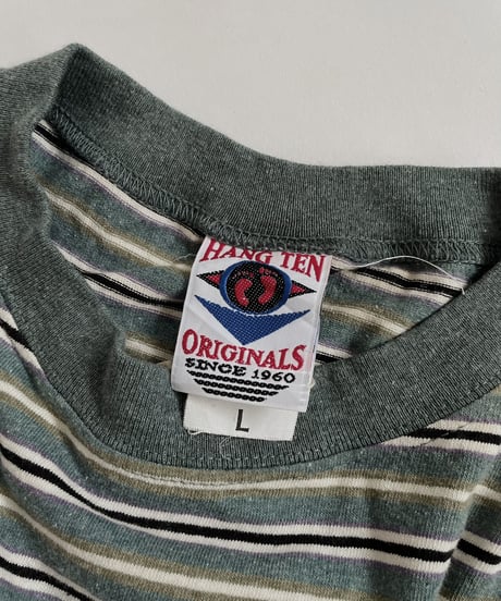 【USED】 HANG TEN  Short Sleeve Striped T-shit / 220521-009