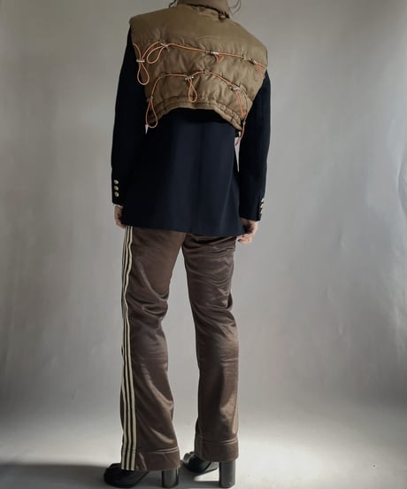 【RE;CIRCLE】 RE Draw Code Down Vest Brown×Orange / 221215-010
