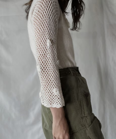 【USED】   Crochet Knit L/S Top②/210921-037