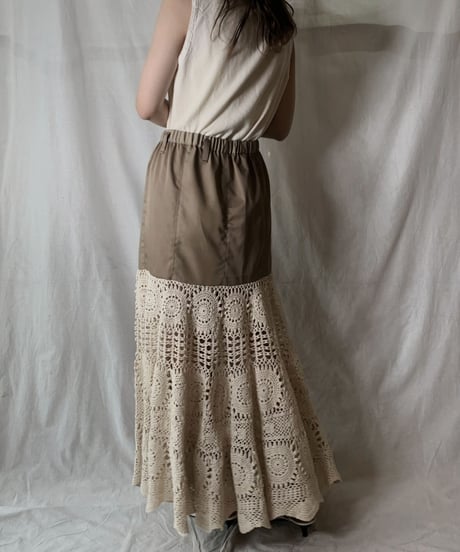 【RE;CIRCLE】 RE Crochet Long Skirt①/210512-016