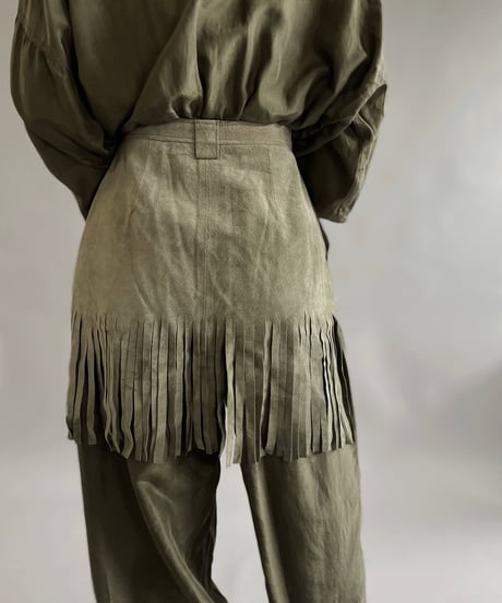 【USED 】Suede Fringe Mini Skirt/ 240511-024