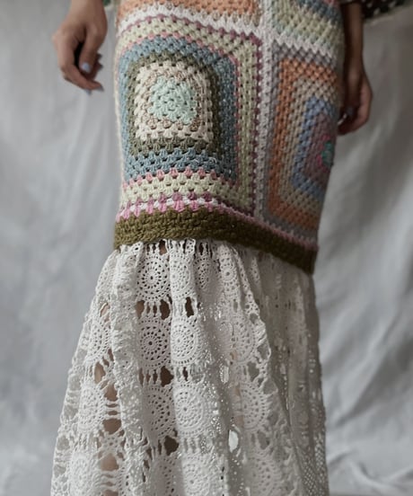 【RE;CIRCLE】 RE Granny × Crochet Long Skirt②/211014-022