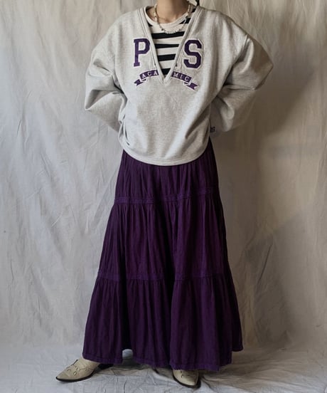 【USED】 Crinkle Cotton Long Skirt  /210318-002