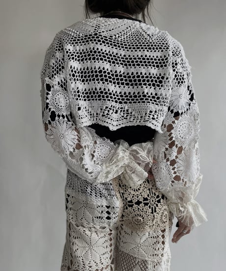 【RE;CIRCLE】 RE Crochet Lace Drawcord Top / 220526-039