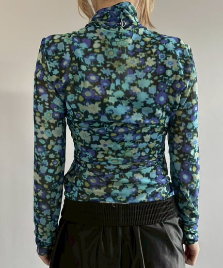 【USED】 GANNI Flower Pattern Sheer Top /251206-017