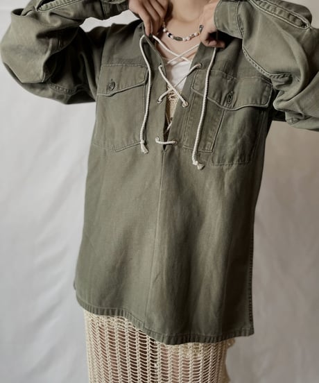 【RE;CIRCLE】  RE Lace Up Fatigue Shirt/20210819-043