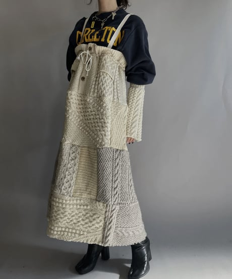 【RE;CIRCLE】 RE Alan Knit Patchwork Jump Skirt / 221124-030