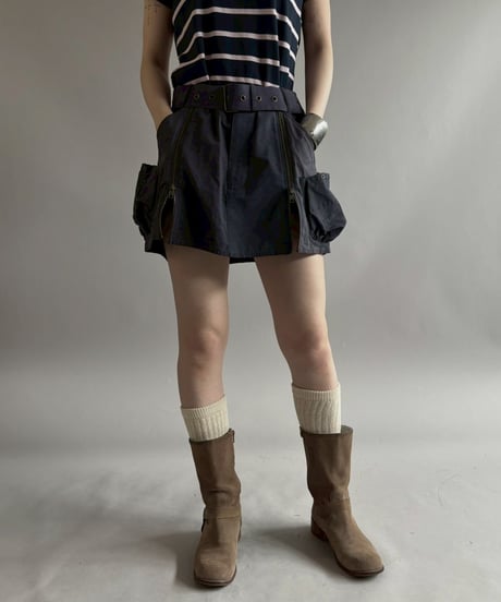 【RE;CIRCLE】 RE ARMY Double Zip Mini Skirt/ 260509-002