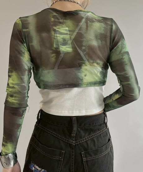 【USED】 Cropped Design Sheer Top / 260502-019