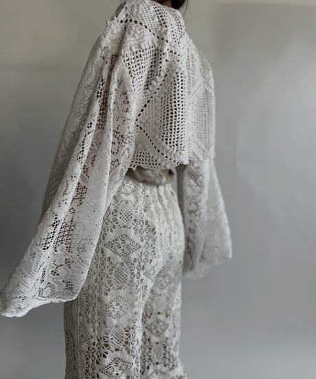 【RE;CIRCLE】 RE Crochet Lace Flare Sleeves Bolero / 220526-043