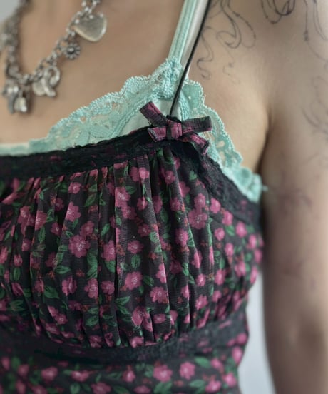 【USED】 Flower Pattern Camisole One-Piece / 260622-018