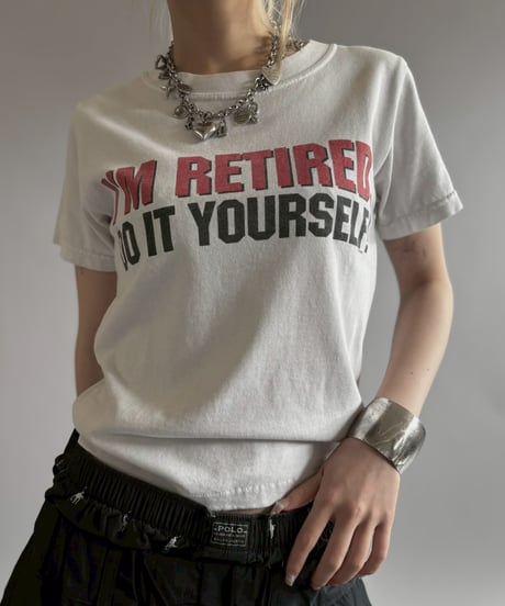 【USED】 RESIZED GILDAN I'M RETIRED DO IT YOURSELF T-Shirt / 260627-014