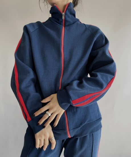 【USED】  Jersey Zip-up Top Navy / 230225-013