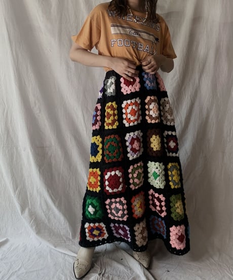 【RE;CIRCLE】 RE Granny Knit Long Skirt②/210421-014