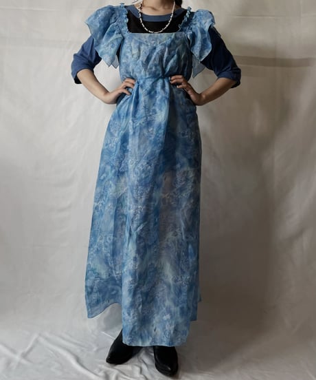 【USED】  Flower Patterned Poly S/S One-piece/20210819-013
