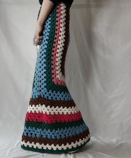【RE;CIRCLE】 RE Granny Knit Long Skirt⑨/211014-029