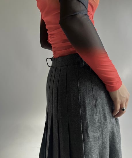 【USED】 Wool Pleats Skirt/250118-025