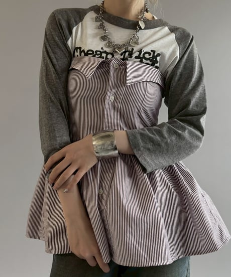 【RE;CIRCLE】  RE Stripe Shirt Mini One-Piece / 260611-009