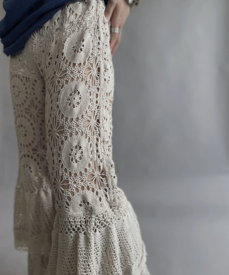 【RE;CIRCLE】 RE Crochet Tiered Pants / 230504-008