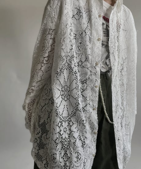 【RE;CIRCLE】 RE Crochet Lace Big Shirt / 220427-005