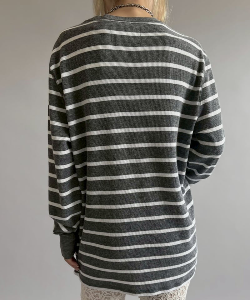USED】 Border Pattern Thermal Top / 260613-003