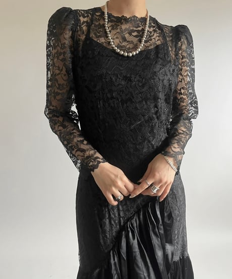 【USED】  Lace Pattern Long One-Piece /250301-015