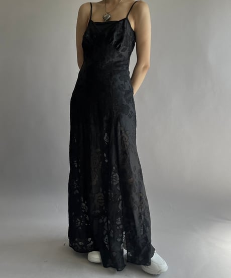 【USED】 Flower Patterned Camisole Long One-Piece/25227-005