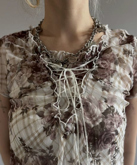 【USED】 Sheer Design S/S Top / 260622-011