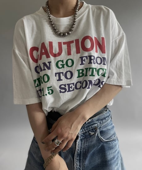 【USED】80~90's CAUTION T-Shirt /240729-033