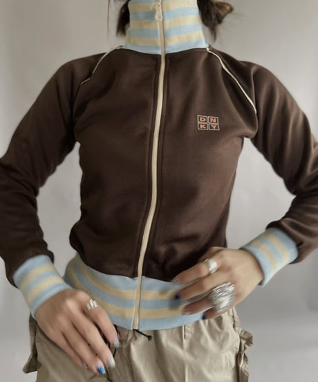 【USED】 DKNY Zip-up Top Brown / 230128-026