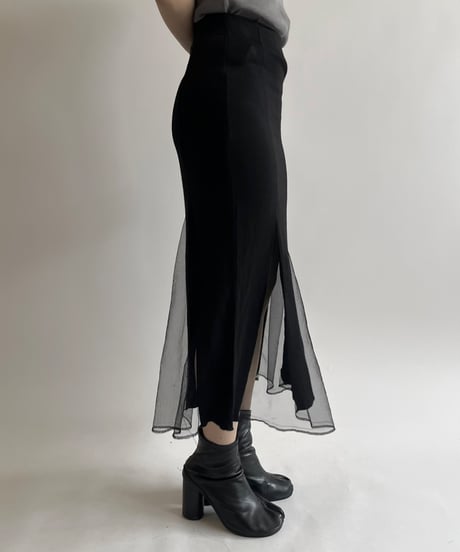【USED】 Sheer Switching Long Skirt  / 250526-005