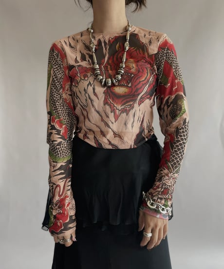 【USED】  Poly Long Sleeved Top / 220924-014