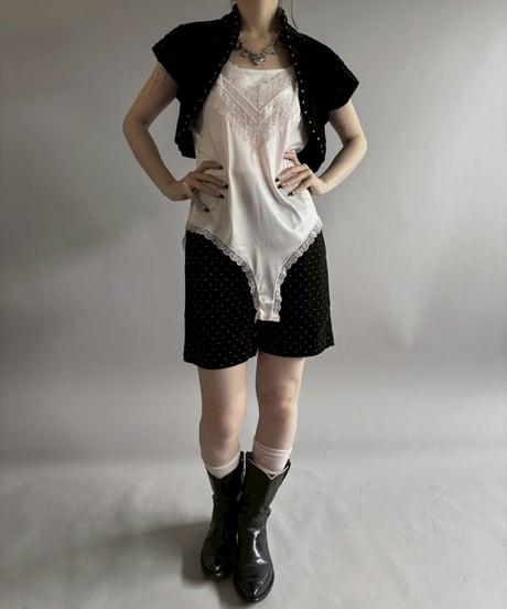【USED】 Lace Design Camisole Leotard Top / 260328-009