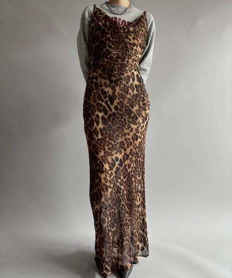 【USED】 Leopard long camisole One-Piece  /250920-035