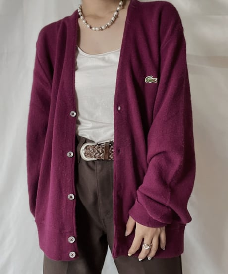 【USED】   LACOSTE Knit Cardigan④/210930-031