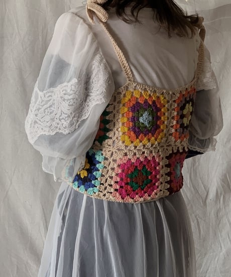 【NEW】 Granny Knit Bustier①/210421-018