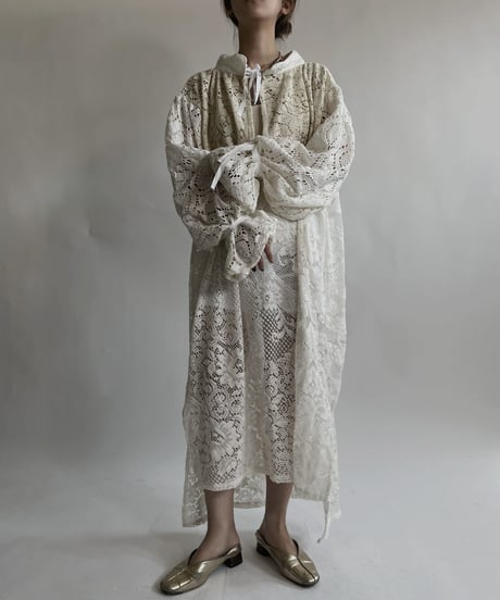 【RE;CIRCLE】 RE Crochet Lace Open Collar One-piece / 220427-030