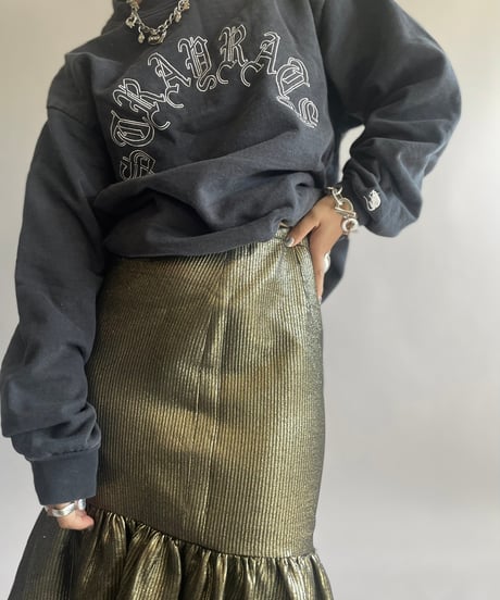 【USED】 Dead Stock BCBG MAXAZARIA Gold Lame Skirt/ 241006-011
