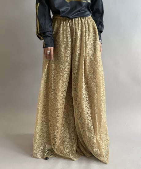 【USED】 Lace Patterned Sheer Pants/ 240921-023